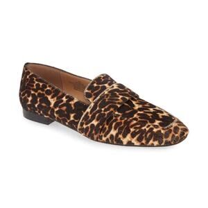 NIB Halogen Lucy Leopard Calf Hair Flat Loafer 6.5‎
